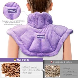 MORLIDEN Microwavable Heated Neck Wrap Warmer and Shoulder Heating Pad Microwave, Weighted Microwave Heating Pad for Neck and Shoulders Hot and Cold Compress