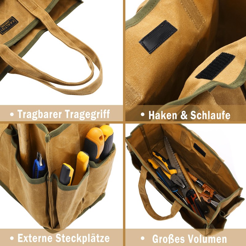 Tool Bag | 16OZ Waxed Canvas Tool Tote Bag, 1