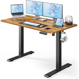 Marsail Electric Standing Desk, Adjustable Height Stand up Desk, 40 x 24 Inches Sit Stand Home Office Desk, Computer Desk, Rustic Brown