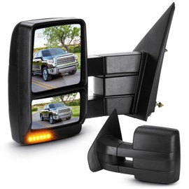 Towing Mirrors for Ford F-150 2007 2008 2009 2010 2011 2012 2013 2014 Power Heated with Turn Signal Puddle Light Manual Folding Telescoping (1 Pair)