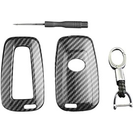 Soporte protector de llave inteligente de fibra de carbono, funda para llavero de coche, funda para llavero, 2018-2021 compatible con Toyota Camry - Funda para llavero