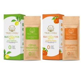 Electrolitos sin Azúcar, Hidratación en Polvo, Fórmula Premium con Minerales Escenciales y Minerales Traza. Keto, Paleo y Vegano, Paquete de 7 Sobres, Cada uno con 1 Porcion de 6.5 Gramos. (Mandarina/Limonada, 2Pack)