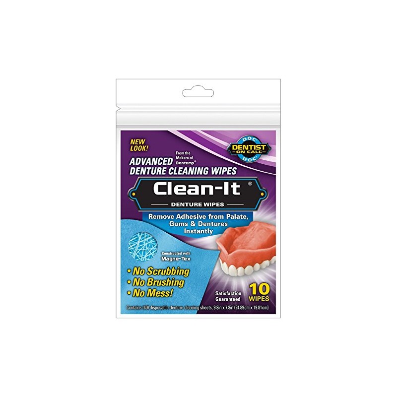 Clean-it Advanced Denture Cleaning Wipes, 10 Wipes