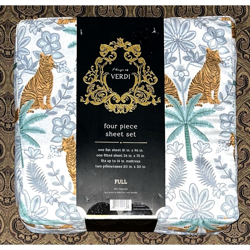 House of Verdi 4 pc Verdi Tiger Jungle Pattern Full