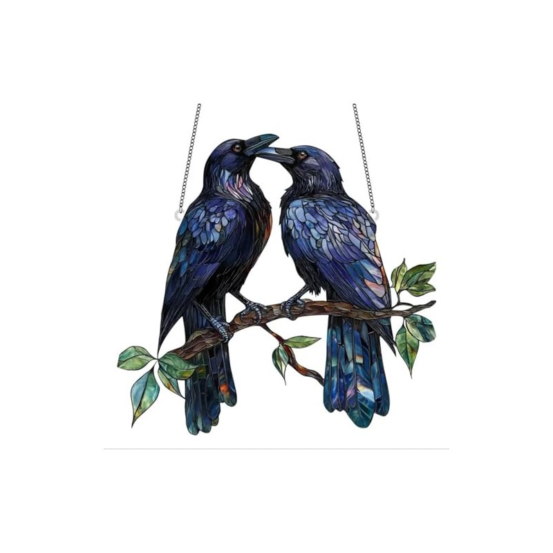 Wandbild oder Fensterbild 2 große Raben auf Ast 20 x