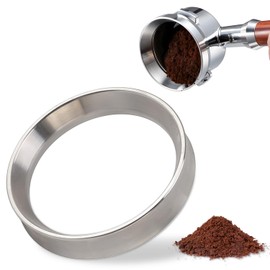 Coffee Dosing Ring 51 mm - 58.35 mm Universal Filter Basket Portafilter 304 Stainless Steel Magnetic Espresso Dosing Funnel Coffee Dosing Ring for Coffee Machines, Silver (57.5 mm)
