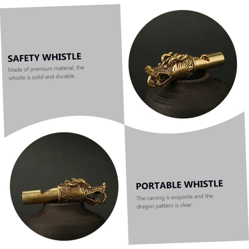 Kisangel Whistle Dragon Head Keychain 2pcs Sports Whistle High Volume