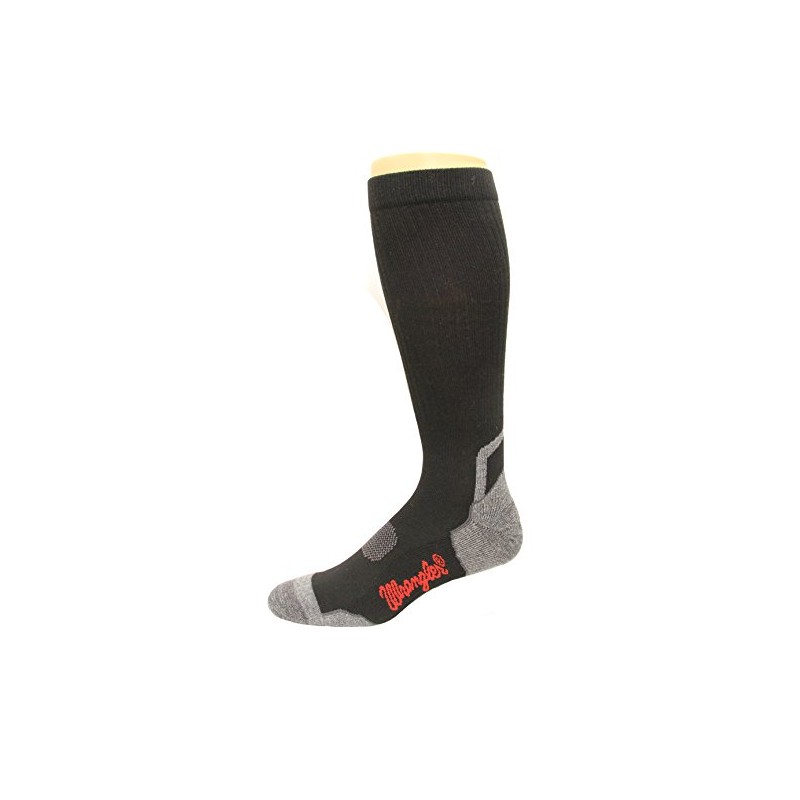 Wrangler Compression Technology Tall Boot Socks, Black, Lrg (M 9-13),
