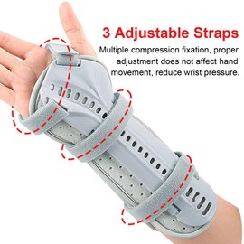Forearm & Wrist Support Brace Splint, Forearm Immobilizer Brace Splints Breathable Wrist Splint for Carpal Tunnel, Upgraded with Double Splint, Great for Wrist Pain, Sprain, Sports Injuries (Left)