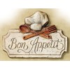 BON APPETIT METAL TIN WALL PLAQUE SIGN NOVELTY GIFT KITCHEN