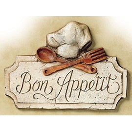 BON APPETIT METAL TIN WALL PLAQUE SIGN NOVELTY GIFT KITCHEN