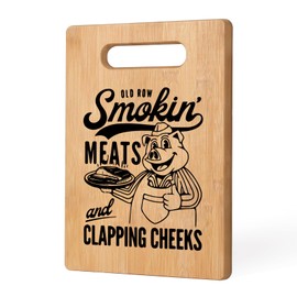Orchroma Funny BBQ Cooks Gifts Cutting Boards for Kitchen, Old Row Smokin' Meats and Clapping Cheeks Chopping Board, Grilling Grill Gifts for Men