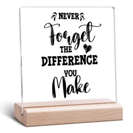 Thank You Gifts for Women Boss Coworkers Manager Mentor Acrylic Plaque Appreciation Clear Desk Decorative Sign Farewell Going Away Goodbye Gifts Retirement Decor Acrylic Sign With Wooden Stand