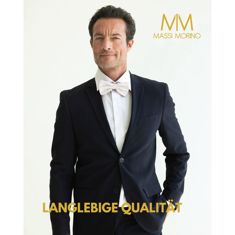 Massi Morino Men's Bow Tie Pre-Tied and Adjustable - Plain