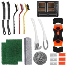Heavy Duty Oven Cleaner Brush Set, Oven Cleaning Accessories Tools, for Deep Cleaning Stoves, Grills, Ovens & Kitchen Surfaces - Removes Tough Grease & Carbon Buildup