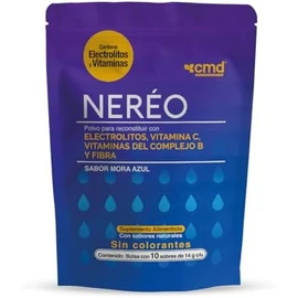 CMD - NERÉO - Electrolitos en Polvo con Vitamina C, Vitaminas del Complejo B y Fibra - Suplemento Alimenticio - 1 Bolsa con 10 Sobres de 14 g cu
