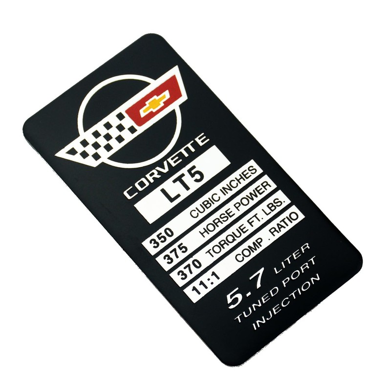1Pc C4 Corvette 1990 LT5 Engine ID Spec Metal Data