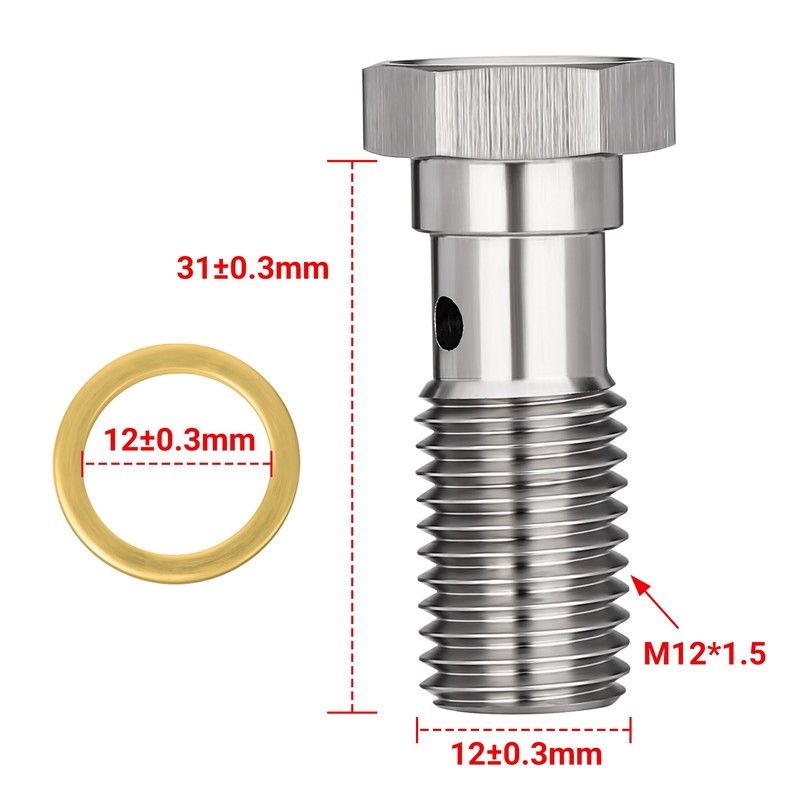 EVIL ENERGY M12x1.5 Metric Stainless Steel Single Banjo Bolt Brake