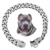 BAOBOTE 15MM Silver Stainless Steel Dog Collar with Cuban Link
