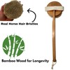 MEKA ESSENTIALS Wooden Bamboo Horsehair Bath Brush with Long Handle