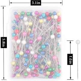 600 PCS Straight Pins 1.6 in Pearlized Ball Head Sewing Pins for Fabric DIY Sewing Pins Crafts