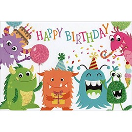 Birthday Monsters Juvenile/Kids Birthday Card