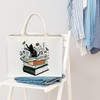 Book Lover Gift Black Cat Floral Tote Bag Large Beach