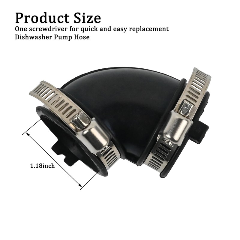W10445975 Dishwasher drain hose(including two jig) compatible with Some Amana,
