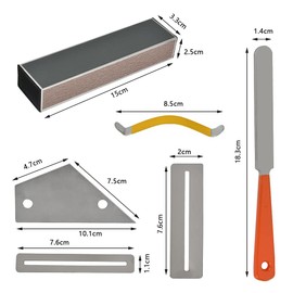 10PCS Guitar Luthier Tool Fingerboard Protectors Set,Fret Levelling Grinding Kit Include Guitar Fret Crowning File,Fret Rocker,2 Fingerboard Guards Protectors,4 Grinding,Fret Leveler File Sanding
