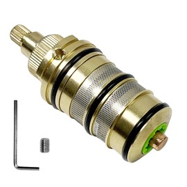 All-Copper Thermostatic Valve Core, Thermostatic Filter Element for Bathtub Faucet Shower Valve, Household Thermostatic Faucet Solar Thermostatic Valve Hot and Cold Thermostatic Valve Core
