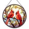 BDHRKTE Cardinal Bird Glass Window Hanger – Christmas Ornament for
