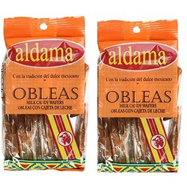 Aldama Mini Obleas Con Cajeta (Milk Candy Wafers) 20pc in Pack (2-Pack)