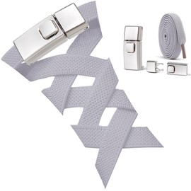 BIIQAKOO No Tie Shoelaces, No Tie Shoelaces, Sneakers, Laces, Elastic Shoelaces, Unisex, Suitable for Children and Adults, Elastic Laces, Sneakers, Shoelaces, Elastic Laces, No Tie Shoelaces, Gray