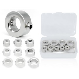 ZoeTekway Drill Depth Limiter, Limit Depth of Drill Bit with Hex Wrench for Woodworking Drilling (Silver White, Double Hole)