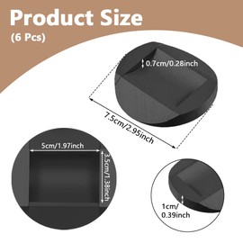 KITERI Furniture Castor Cups, 6 Pcs Anti-Sliding Rubber Feet Protector Pads Bed Furniture Stopper Office Chair Wheel Stoppers Floor Protector Castor Cups for All Floors & Wheels, Sofas and Bed, Black