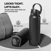 POWCAN 40 oz Insulated Water Bottle for Men: Push-Button Spout