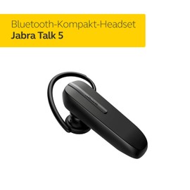Jabra Talk 5 Mono In-Ear Headset – Kabellos und klar Telefonieren - einfache Kopplung mit Mobilgeräten - langanhaltende Akkulaufzeit von bis zu 11 Stunden pro Ladung – Schwarz
