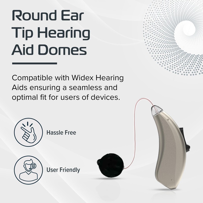 Widex Compatible Round Ear Tip Hearing Aid Domes, Pack of