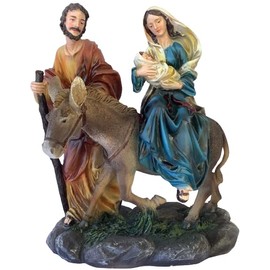 Cannan Infant Jesus, Mary y Sain Joseph Flight into Egypt 14" Resin Religious Figure Jesus,Maria Y Jose La Huida A Egipto