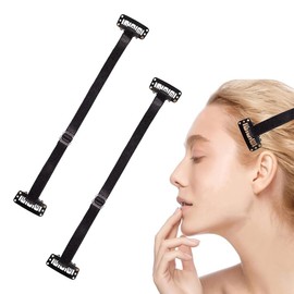 NJCXOLA 2 Pieces Face Lifting Tape Bands, Face Lifting Band, Facelift Bands with Clips, Facelifting Invisible Hair Bands for Chin, Neck and Eyes, Reusable Facelift Band, 18 cm