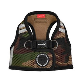 Puppia Soft Vest Dog Harness No Choke Step-in Reflective Triple Layered Breathable Mesh for Small and Medium Dog, CAMO, Small