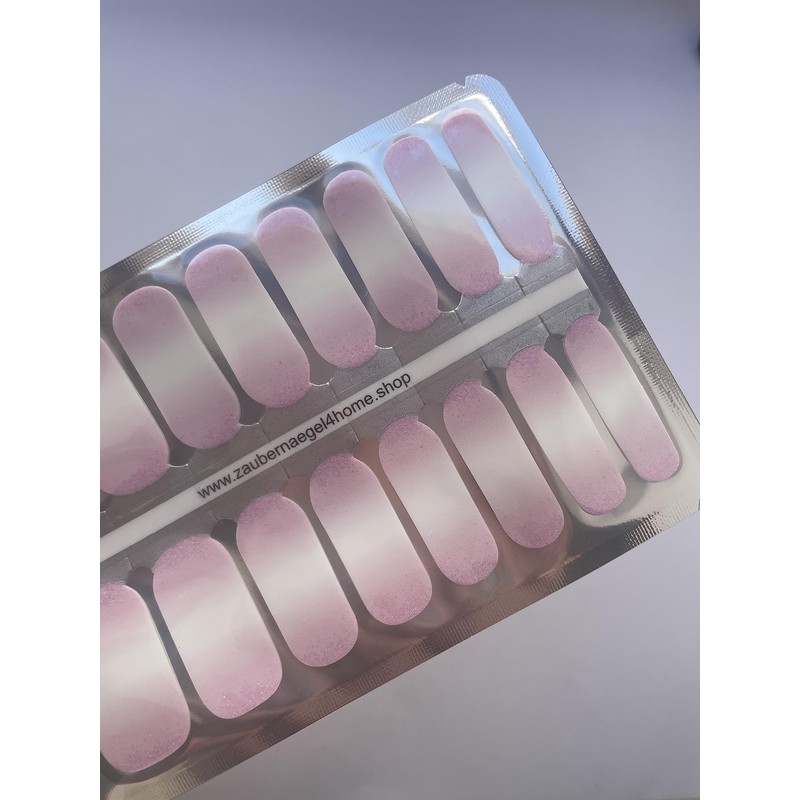 Zaubernägel4Home Nail Wraps, Pack of 16, Baby Boomer Pink Glitter
