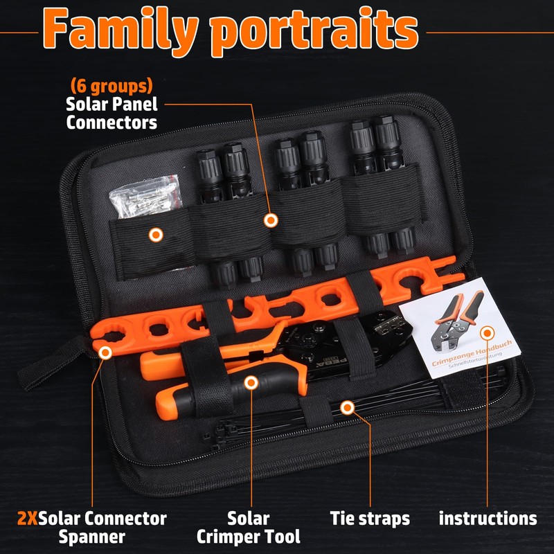PEBA Crimping Tool Kit, Solar Crimper for AWG 16-10 Solar