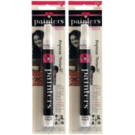 Elmer's ELMERS Painters Opaque Acrylic Chisel Tip Paint Marker, White (JA7583) Lot of 2