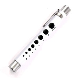 AAProTools Pen Light, Nurse Led Medic Penlight with Pupil Gauge for Nursing Students Doctors White with Batteries
