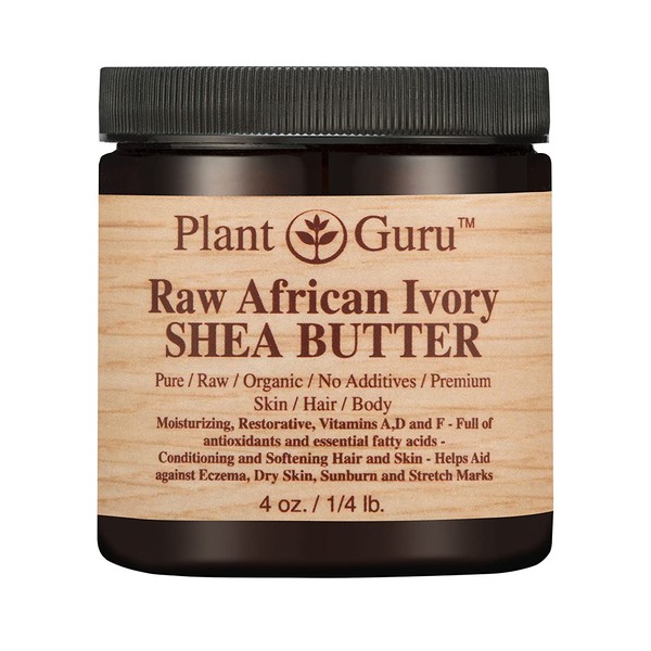 African Shea Butter Raw Unrefined 100% Pure Natural Organic Ivory Grade A - 4 oz - DIY Body Butters, Lotion, Cream, lip Balm & Soap Making Supplies, Eczema & Psoriasis Aid, Stretch Mark Product