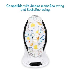 Minne - Inserto para bebé compatible con 4Moms MamaRoo y RockaRoo Swing, tela suave de felpa que se invierte en malla fresca transpirable, inserto para recién nacido con soporte para cabeza y cuerpo