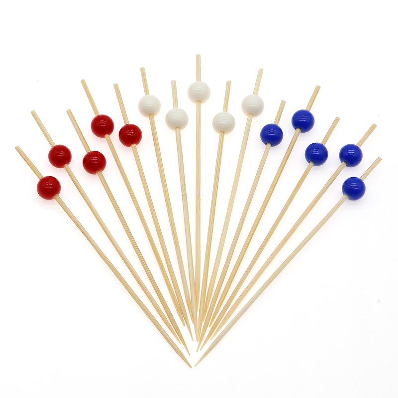 Minisland Navy Blue Pearl Cocktail Picks, 4.7 Inch Long Bamboo