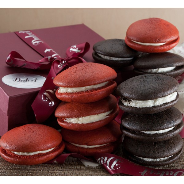 Dulcet Gift Baskets Red Velvet & Chocolate Favorite Whoopie Pie Assortment Gift Basket for Holidays, Birthday, Sympathy, Get Well, Family or Office Gatherings Ideal for Men & Women