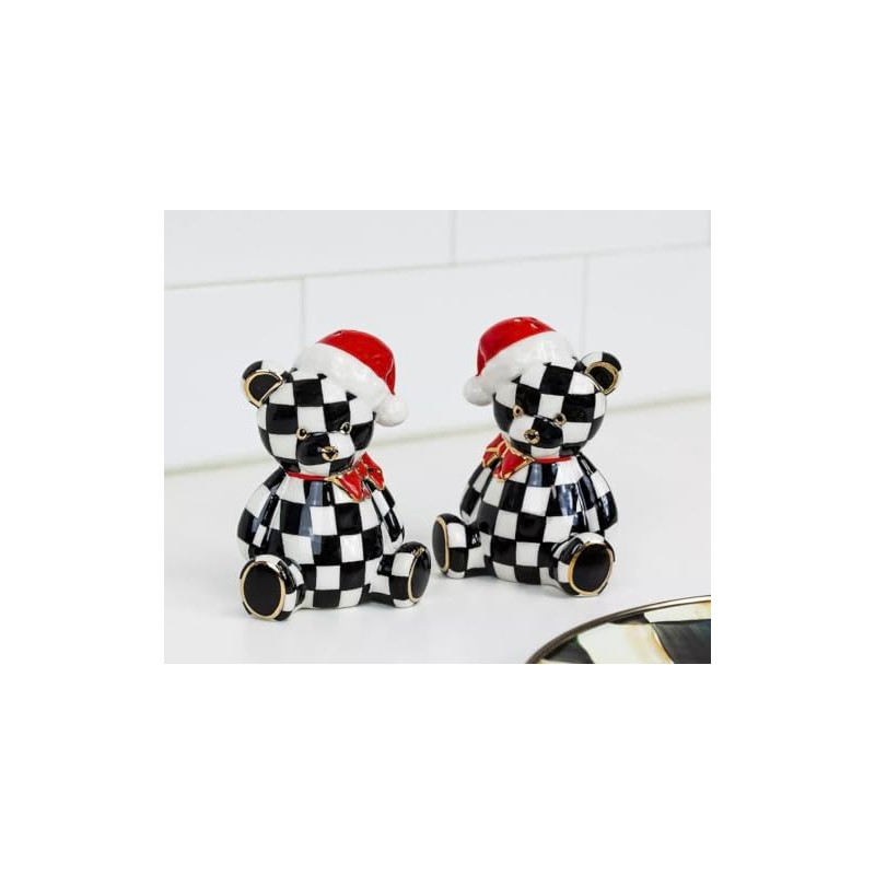 MACKENZIE-CHILDS Courtly Santa Bear Salt & Pepper Set